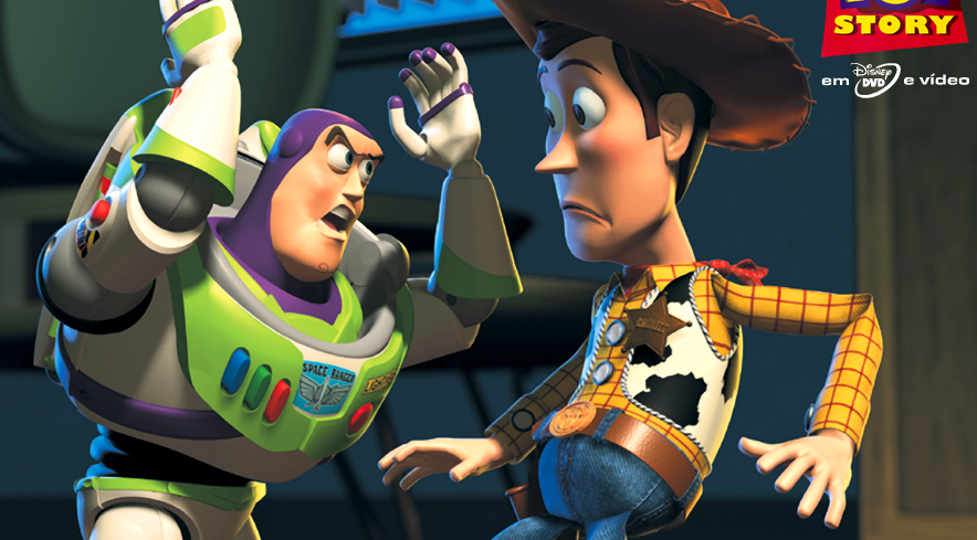 Buzz Lightyear threatening Woody